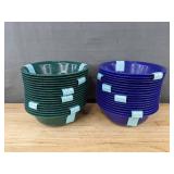 36 BPA-Free Small Plastic Bowls, Blue & Green - Brand New