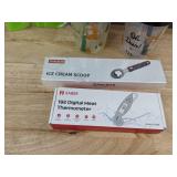 Kitchen Essentials Lot - Cups, Milk Pot, Thermometer, Scoop, Grater & Spatulas - Brand New