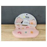 Moon and Stars Baby Gift Set: Silicone Bib, Hand & Foot Rattles, Crinkle Books - Brand New