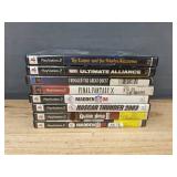 8 PlayStation 2 Games - NASCAR, Madden, Marvel, Guitar Hero *C