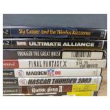 8 PlayStation 2 Games - NASCAR, Madden, Marvel, Guitar Hero *C