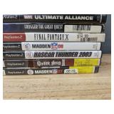 8 PlayStation 2 Games - NASCAR, Madden, Marvel, Guitar Hero *C