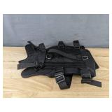 Black Dog Harness with Metal D-Rings, Size Large