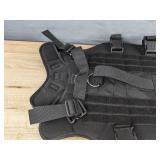 Black Dog Harness with Metal D-Rings, Size Large