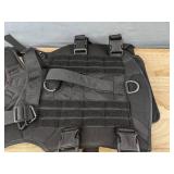 Black Dog Harness with Metal D-Rings, Size Large