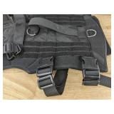 Black Dog Harness with Metal D-Rings, Size Large