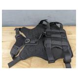 Black Dog Harness with Metal D-Rings, Size Large