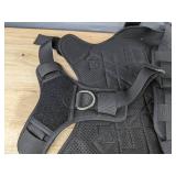 Black Dog Harness with Metal D-Rings, Size Large