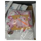 18 Brand New Party Decoration Packs - Bow Garland, Cupcake Toppers, 24 Pieces Each