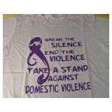 Gildan Domestic Violence Awareness T-Shirt Adult Large, Purple - Brand New *P