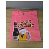 Gildan Save Water Drink Beer Graphic T-Shirt Adult XL, Pink - Brand New *P