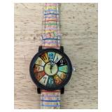 Colorful Analog Watch with Patterned Strap - Brand New *P