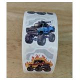 Brand New Roll of 500 Monster Truck Stickers *P