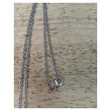 Silver Tone Sun Pendant Necklace with Turquoise Accent - Brand New *P