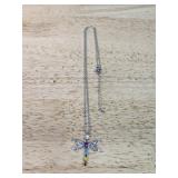Dragonfly Pendant Necklace with Rainbow Stones - Brtand New *P