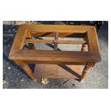 Wood End Table with Glass Top Insert, 21" High *P