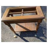 Wood End Table with Glass Top Insert, 21" High *P