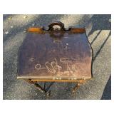 Vintage Wood Telephone Stand with Phone Book Shelf Great DIY Project *P