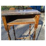 Vintage Wood Telephone Stand with Phone Book Shelf Great DIY Project *P