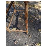Wood drop-leaf table on casters (needs new wheels) *P