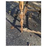 Wood drop-leaf table on casters (needs new wheels) *P