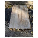 Wood drop-leaf table on casters (needs new wheels) *P
