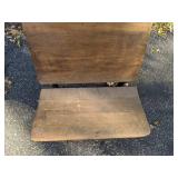 Antique Wood and Cast Iron School Desk, 28.5"H x 21.5"W *P