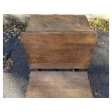 Antique Wood and Cast Iron School Desk, 28.5"H x 21.5"W *P