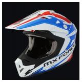 Brand New MX Force MHS39 Jet Motocross Helmet - Red, White & Blue - Adult Size Medium