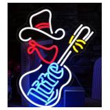 Miller Lile Cowboy Guitar LED Neon Beer Sign - Brand New