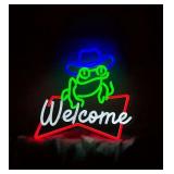 Budweiser Welcome Frog Beer LED Neon Sign - Brand New