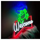 Budweiser Welcome Frog Beer LED Neon Sign - Brand New