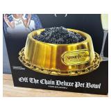 Snoop Doggie Doggs Off the Chain Deluxe Gold Pet Bowl - Brand New