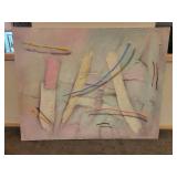 A Large Signed Modern Abstract Painting with Textured Surface in Earth Tones.