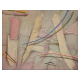 A Large Signed Modern Abstract Painting with Textured Surface in Earth Tones.