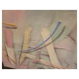 A Large Signed Modern Abstract Painting with Textured Surface in Earth Tones.