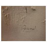 A Large Signed Modern Abstract Painting with Textured Surface in Earth Tones.