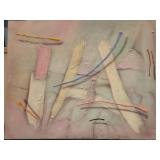 A Large Signed Modern Abstract Painting with Textured Surface in Earth Tones.