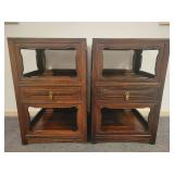 A Pair of Vintage Rosewood Nightstands / End Tables made in Hong Kong.