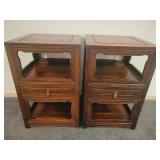 A Pair of Vintage Rosewood Nightstands / End Tables made in Hong Kong.