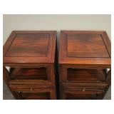 A Pair of Vintage Rosewood Nightstands / End Tables made in Hong Kong.