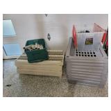 (3) Five Shelf Plastic Storage Shelves.