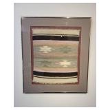 A Nicely Framed and Matted Southwest Style Rug.