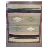 A Nicely Framed and Matted Southwest Style Rug.