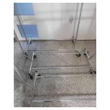 3 Collapsible Chrome Steel Rolling Clothing Racks. Different sizes.