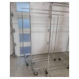 3 same size Collapsible Chrome Steel Rolling Clothing Racks.