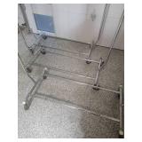 3 same size Collapsible Chrome Steel Rolling Clothing Racks.