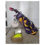 Like New Ladies Golf Set with Minnesota Vikings Bag and Pink Clubs.