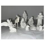 Porcelain Nativity Scene Figurine Set - 10 Pieces