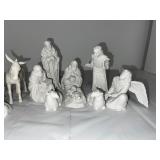 Porcelain Nativity Scene Figurine Set - 10 Pieces